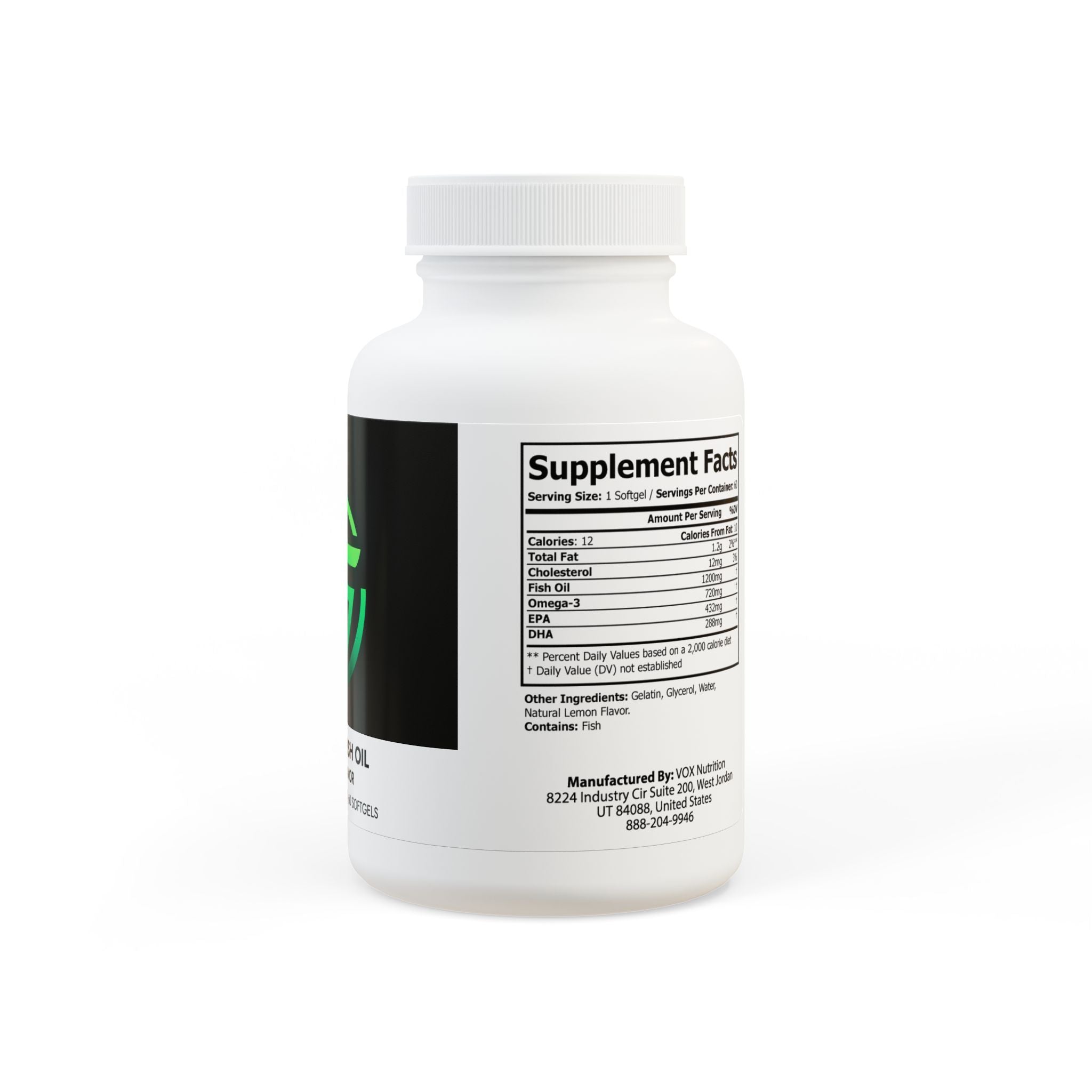 GaineticAI Omega-3 Fish Oil Supplement – 60 Softgels