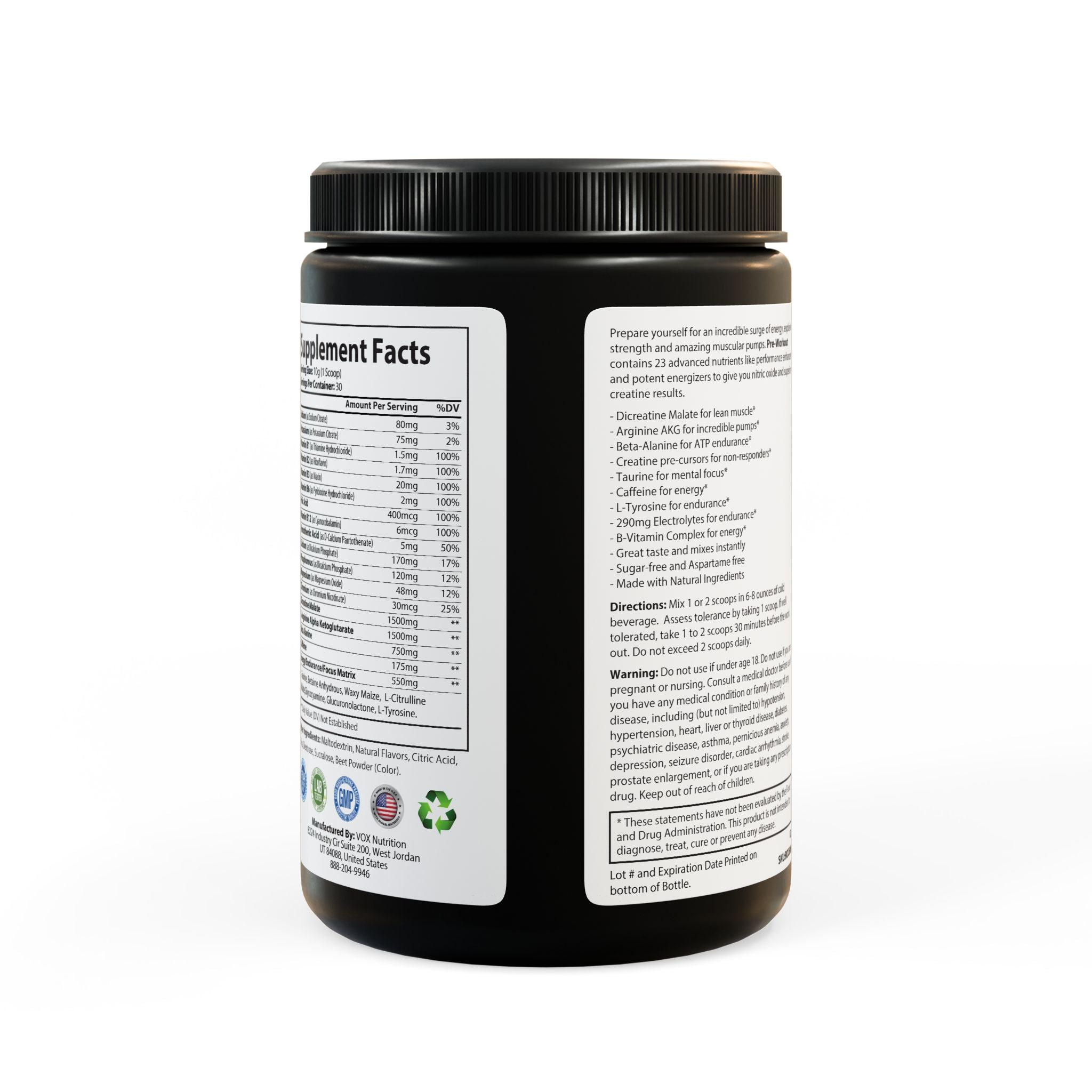 GaineticAI Pre-Workout – Watermelon (300g / 10.58oz)