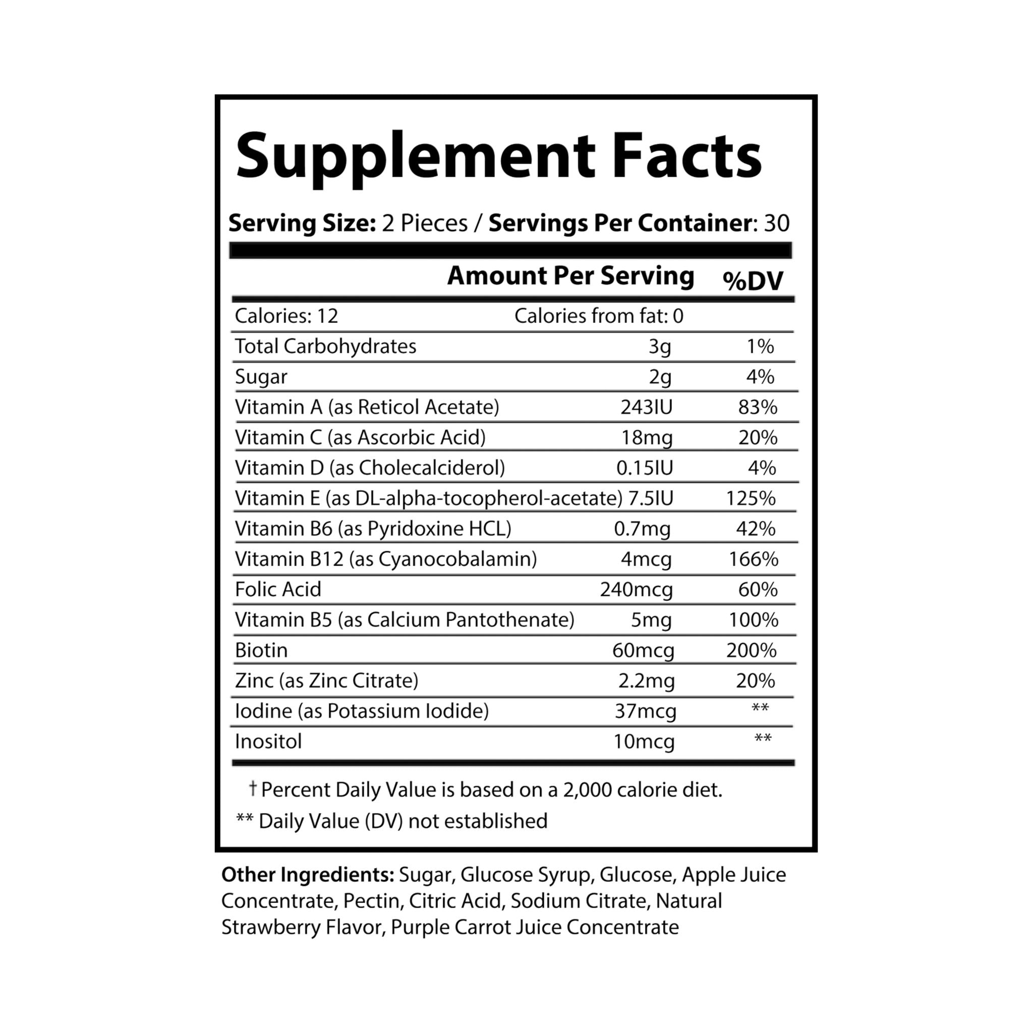GaineticAI Multivitamin Gummies for Adults – 60 Gummies