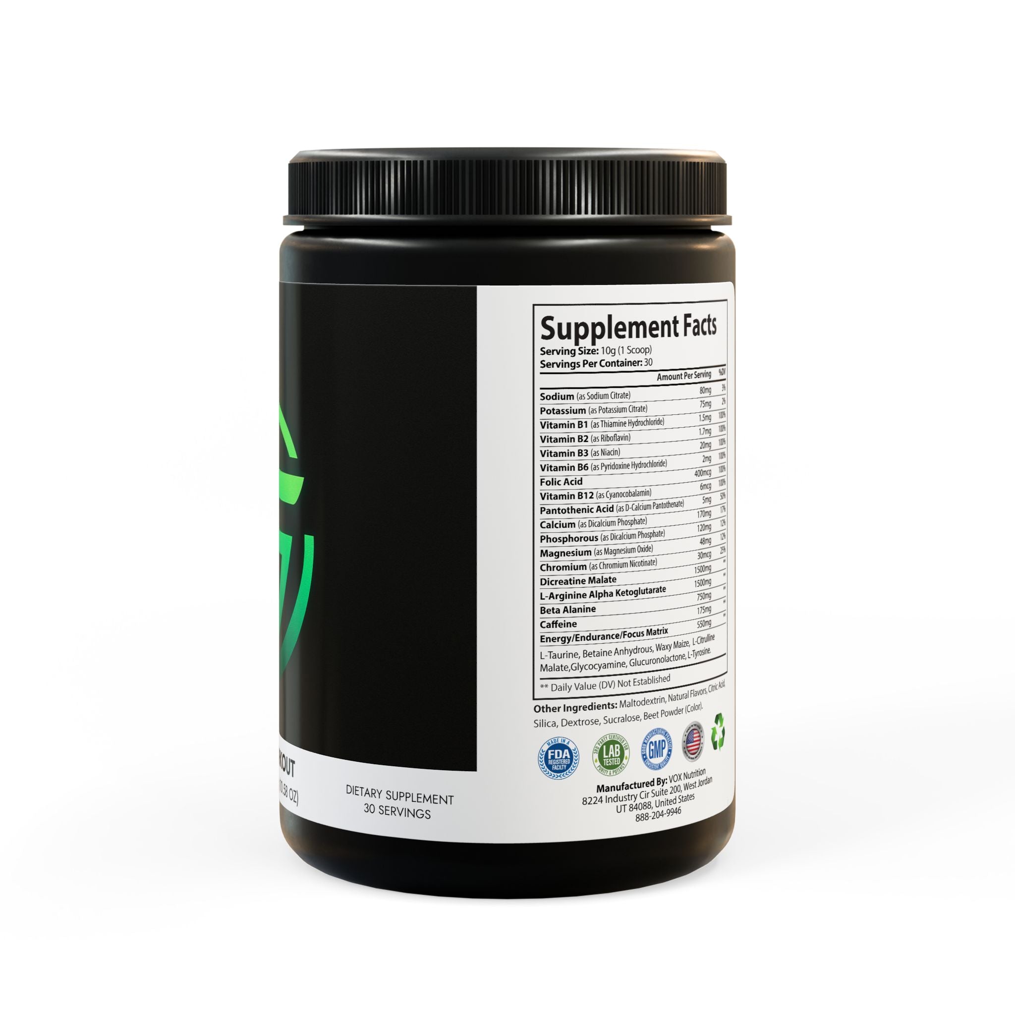 GaineticAI Pre-Workout – Watermelon (300g / 10.58oz)