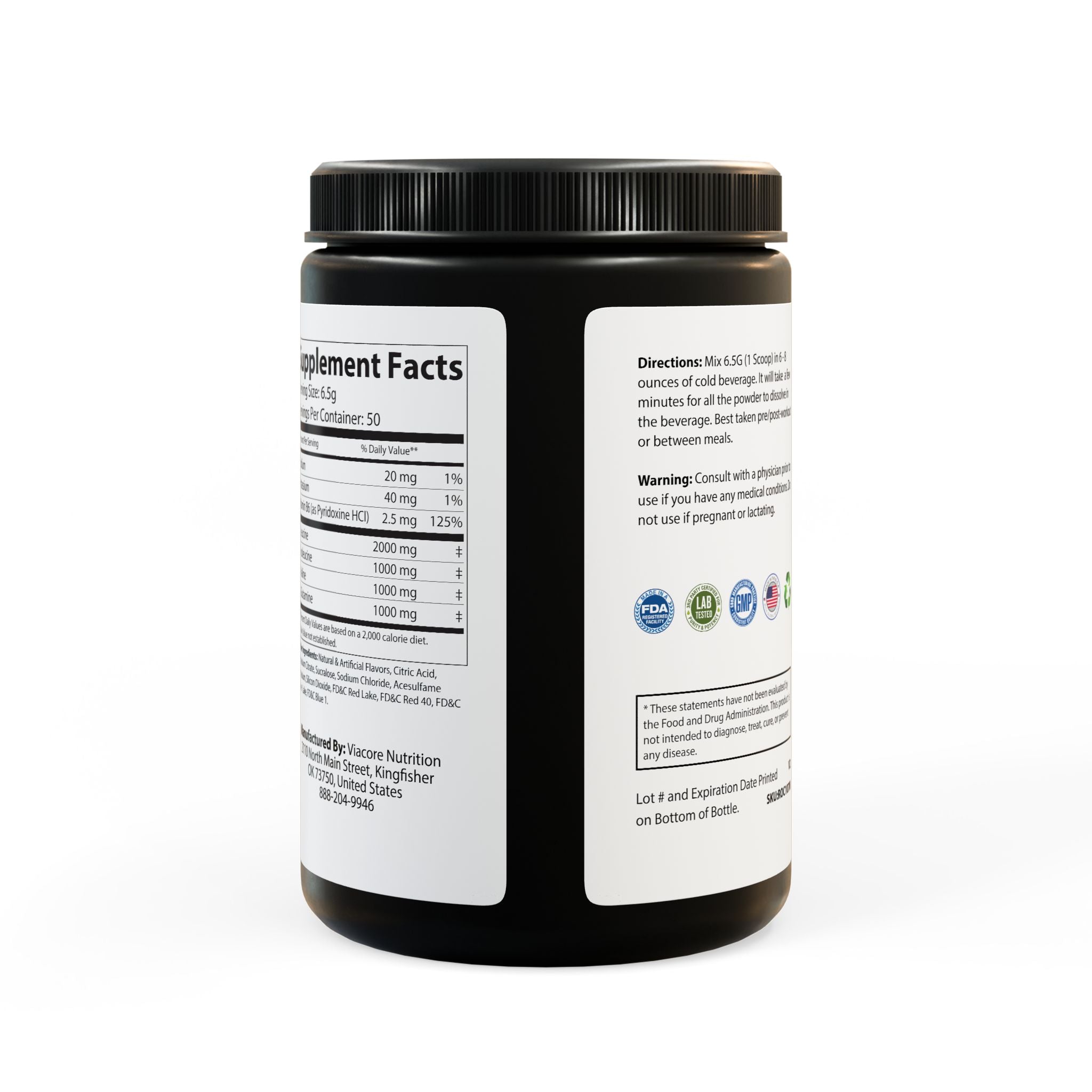 GaineticAI BCAA Supplement – Grape (325 g / 11.46 oz, 50 Servings)