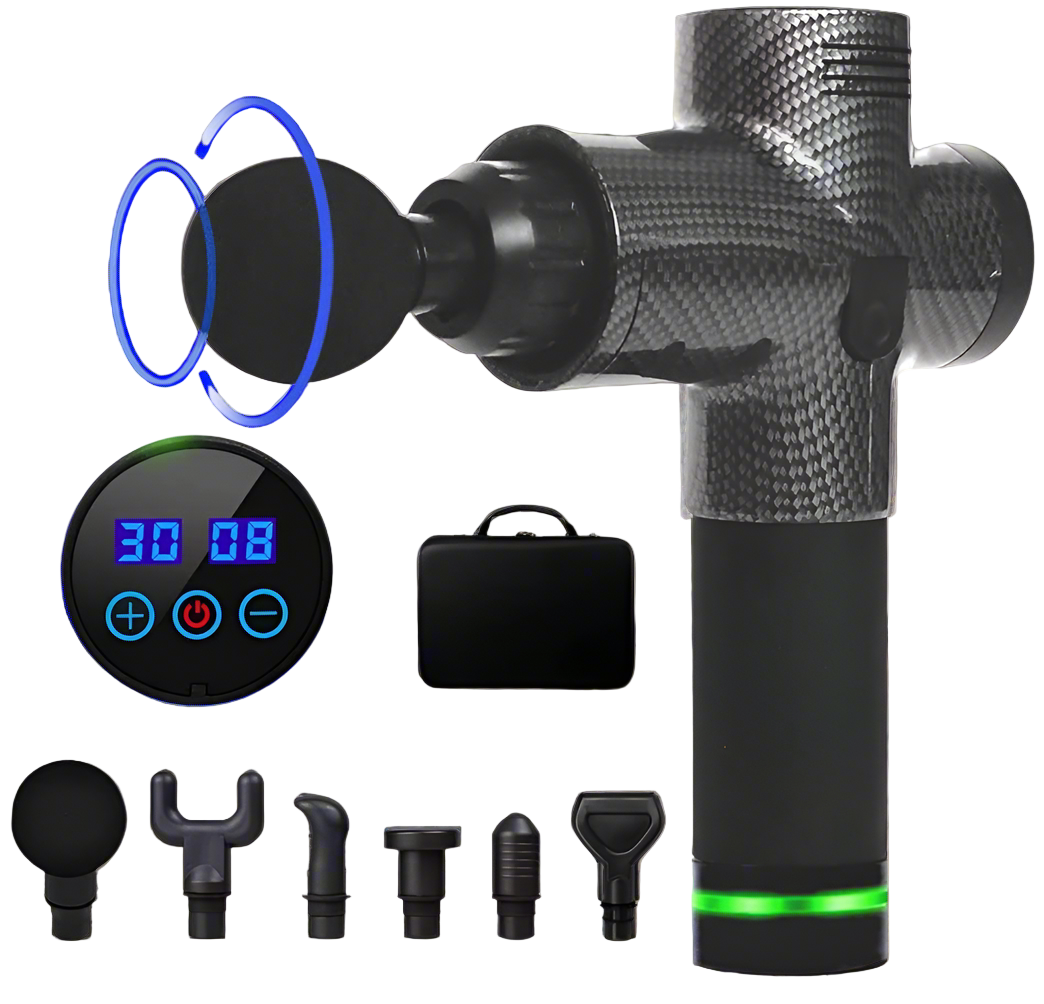 GaineticAI 30-Speed Premium Massage Gun – 6 Heads Deep Tissue Recovery