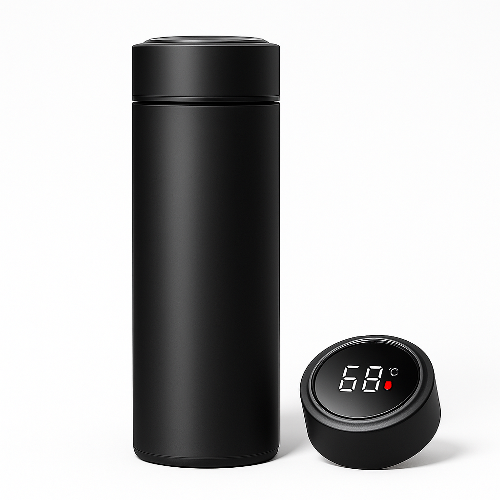 GaineticAI Smart Temperature Display Thermos – 500 ml Stainless Steel Vacuum Flask