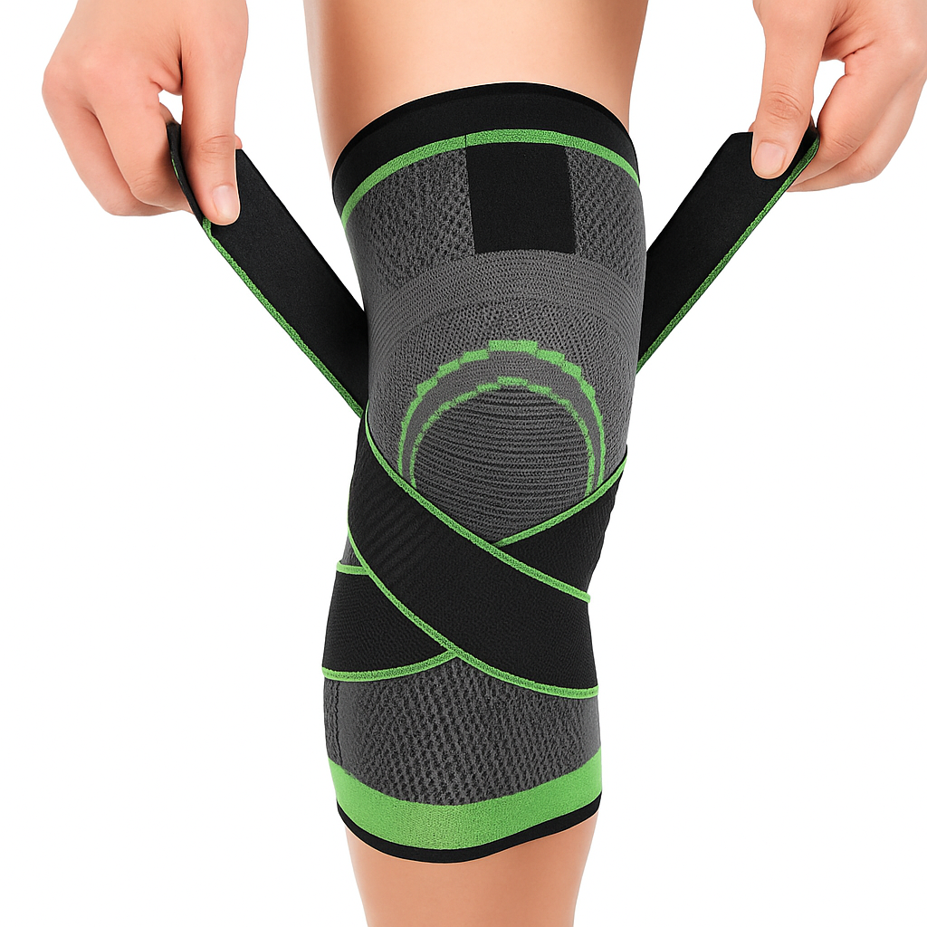 GaineticAI DCF Compression Knee Sleeve with Adjustable Straps – Multi-Color Support Brace