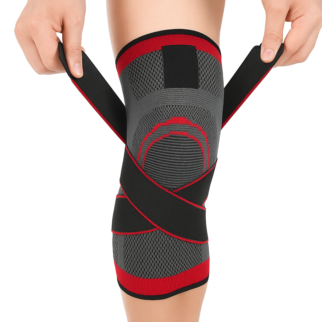 GaineticAI DCF Compression Knee Sleeve with Adjustable Straps – Multi-Color Support Brace