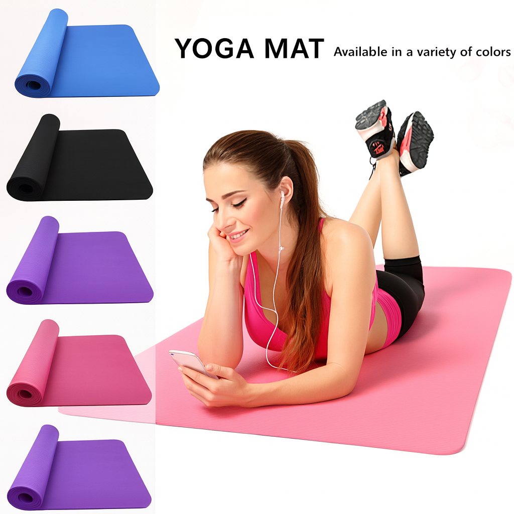 GaineticAI Large Slip-Resistant Yoga & Fitness Mat – Extra Thick NBR
