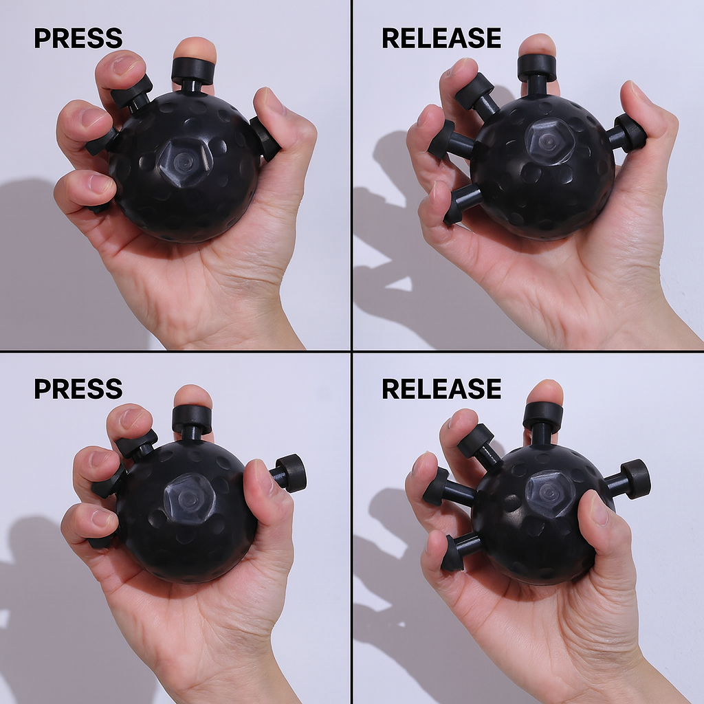 GaineticAI Adjustable Finger & Hand Strengthener Grip Balls – Gym Training & Rehab