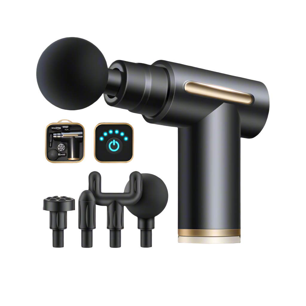GaineticAI Core Recovery Massage Gun – 6 Speeds, 4 Heads