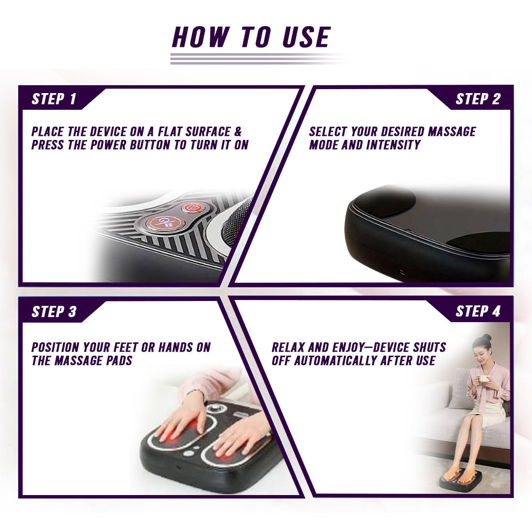 GaineticAI Stress & Pain Relief Foot Massager with Heat – Deep Tissue & Circulation