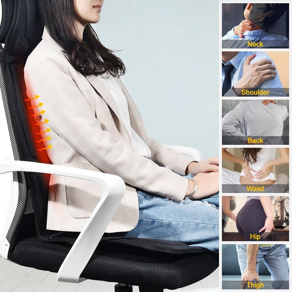 GaineticAI Heated Vibration Massage Cushion – Portable Full-Body Relief