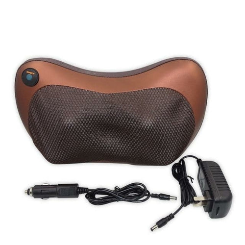 GaineticAI Portable 4-Head Shiatsu Massage Pillow with Heat – Neck & Back Relief
