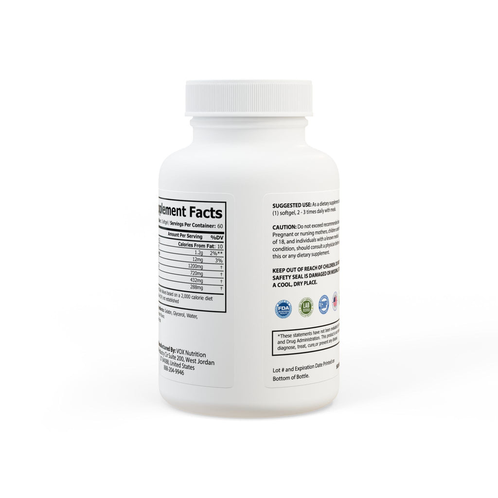 GaineticAI Omega-3 Fish Oil Supplement – 60 Softgels