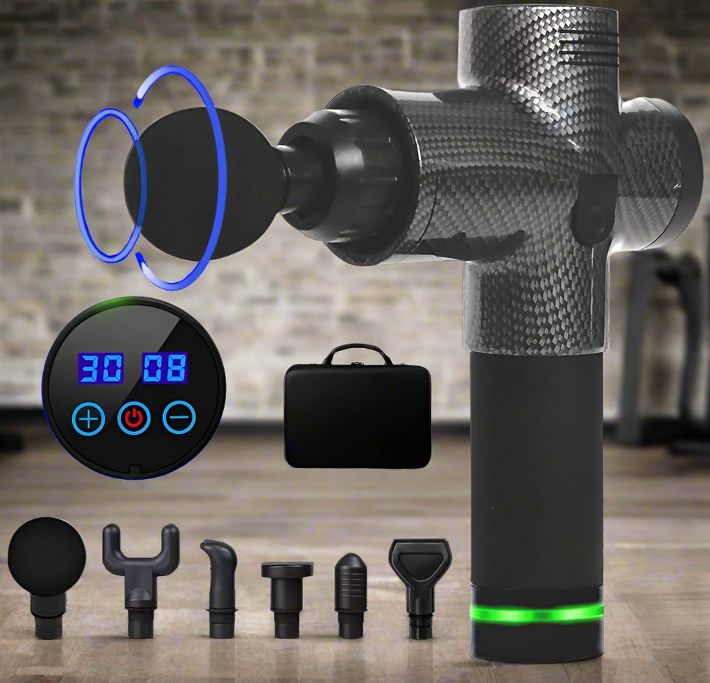 GaineticAI 30-Speed Premium Massage Gun – 6 Heads Deep Tissue Recovery