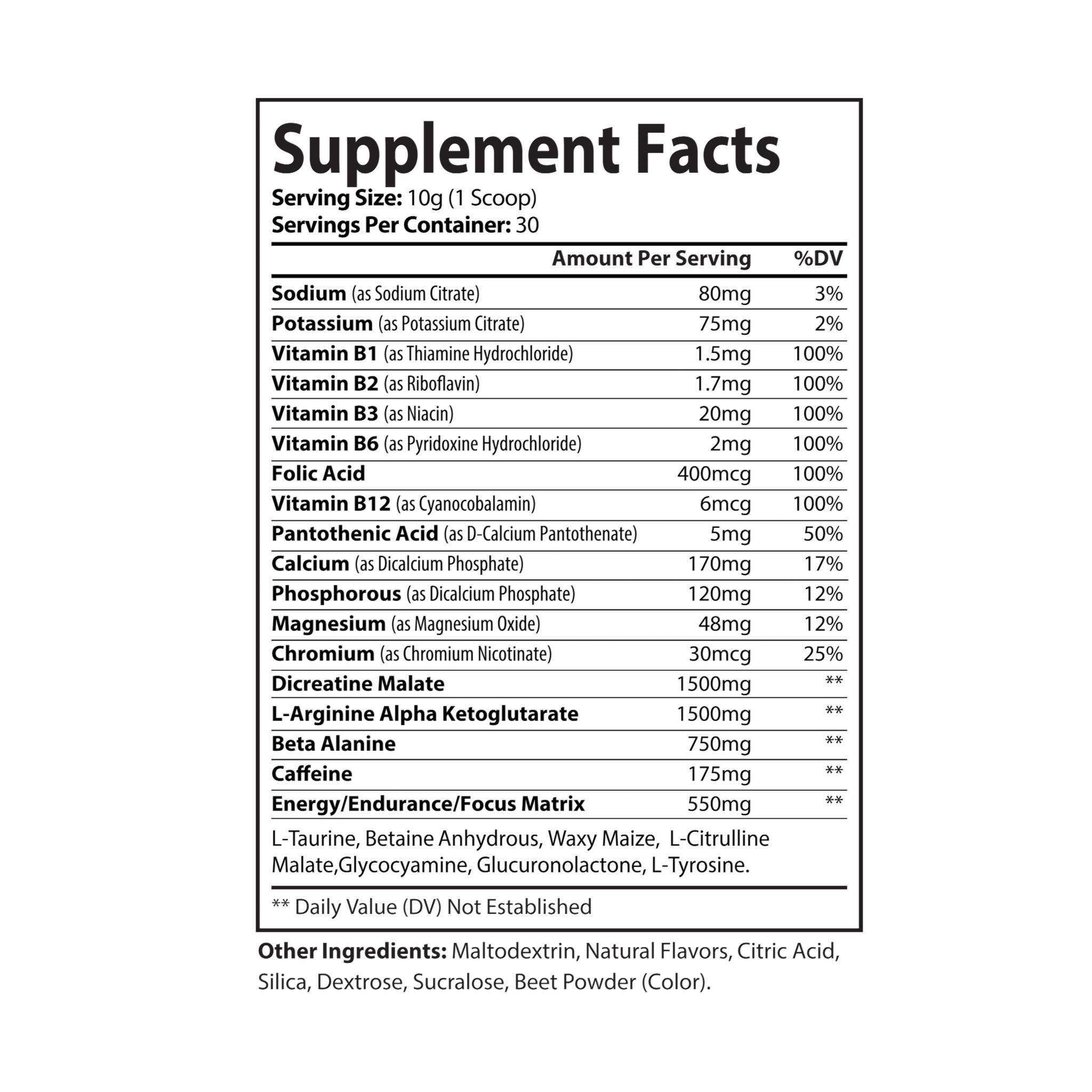 GaineticAI Pre-Workout – Watermelon (300g / 10.58oz)