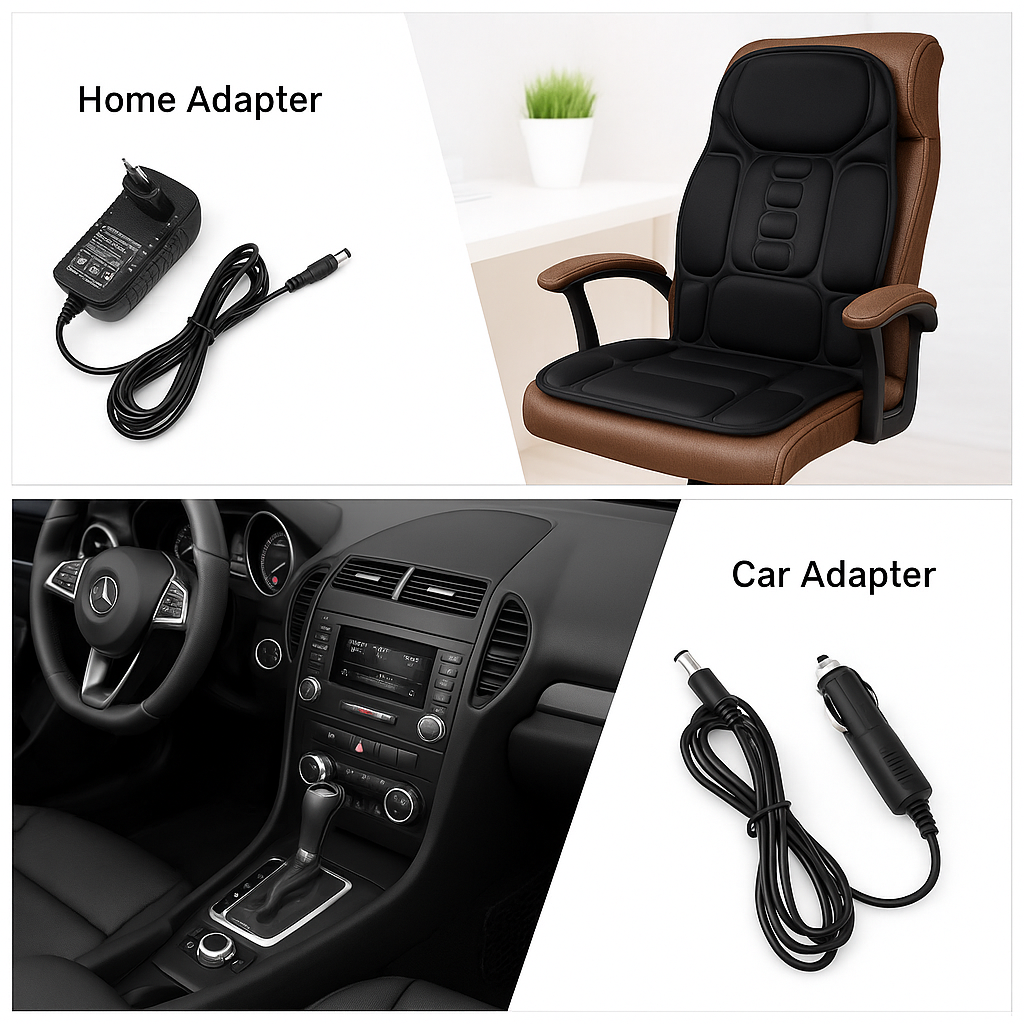 Heated Vibration Massage Cushion – Portable Full-Body Relief