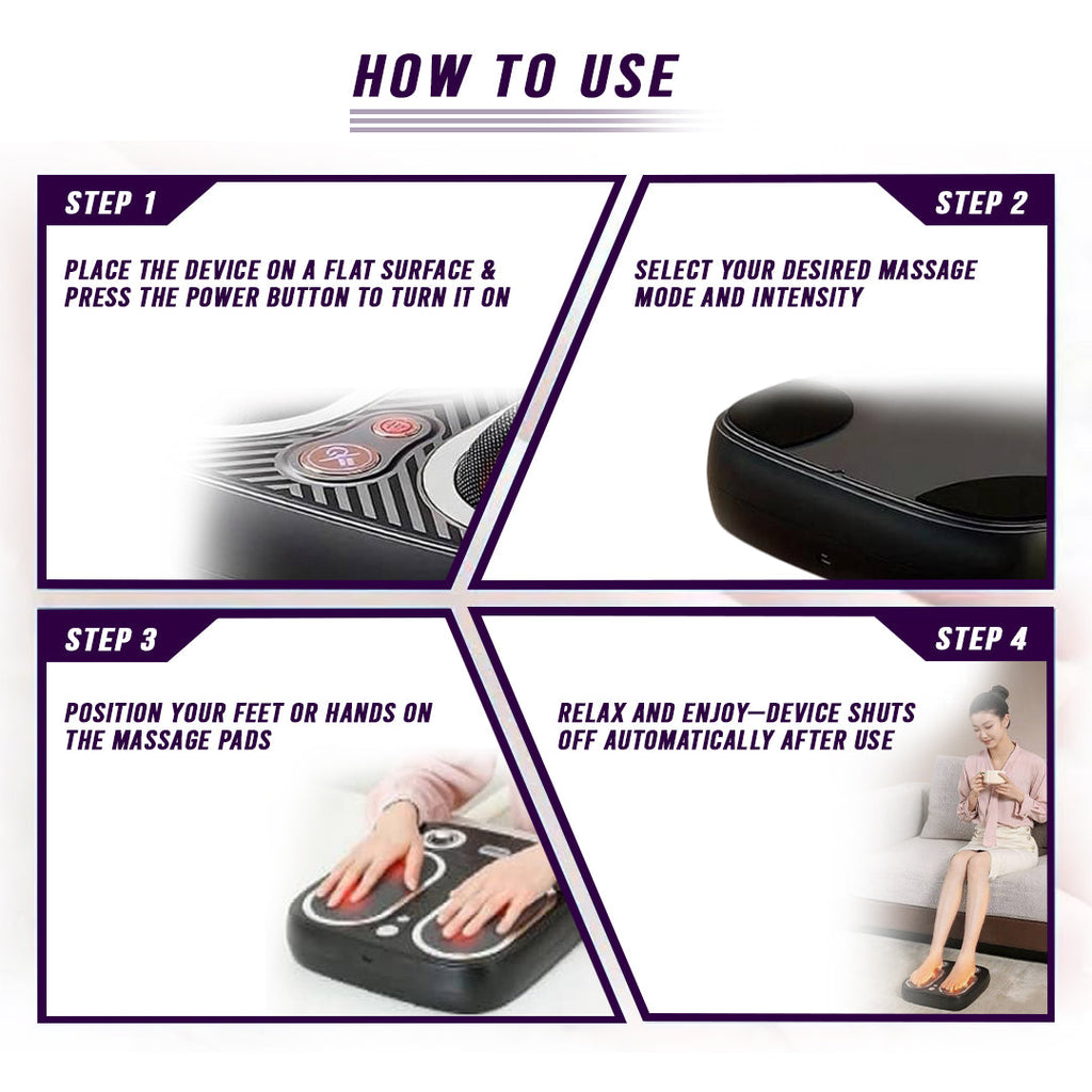 GaineticAI Stress & Pain Relief Foot Massager with Heat – Deep Tissue & Circulation