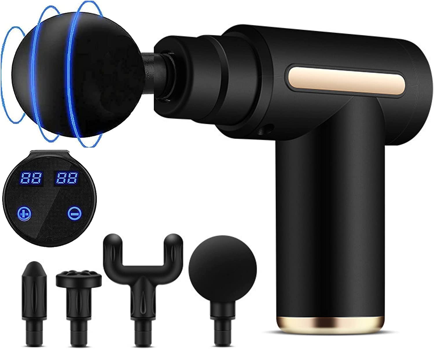 GaineticAI Core Recovery Massage Gun – 6 Speeds, 4 Heads
